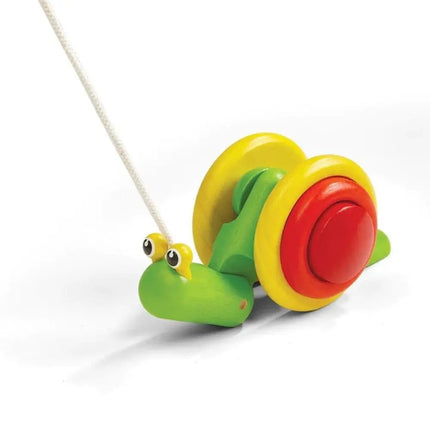 Plan Toys Wooden Pull Along Toy - Snail-Plan Toys-Hello Charlie