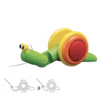 Plan Toys Wooden Pull Along Toy - Snail-Plan Toys-Hello Charlie