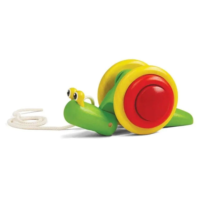 Plan Toys Wooden Pull Along Toy - Snail-Plan Toys-Hello Charlie