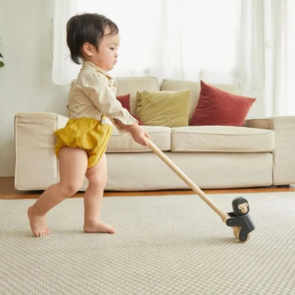 Plan Toys Wooden Push Along Toy - Climbing Gorilla-Plan Toys-Hello Charlie