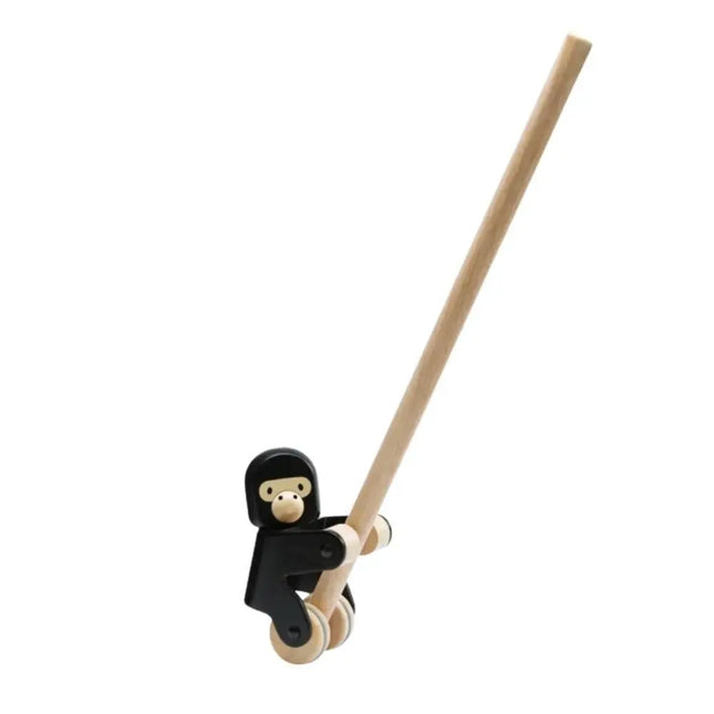 Plan Toys Wooden Push Along Toy - Climbing Gorilla-Plan Toys-Hello Charlie