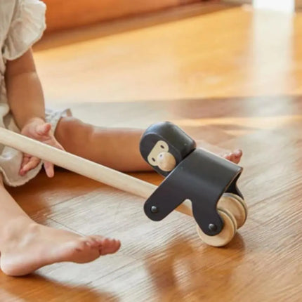 Plan Toys Wooden Push Along Toy - Climbing Gorilla-Plan Toys-Hello Charlie