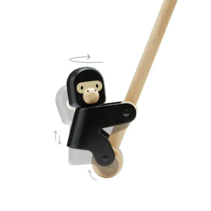 Plan Toys Wooden Push Along Toy - Climbing Gorilla-Plan Toys-Hello Charlie