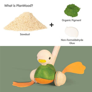 Plan Toys Wooden Push Along Toy - Duck--Hello-Charlie