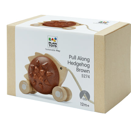 PlanToys Wooden Pull Along Toy - Hedgehog