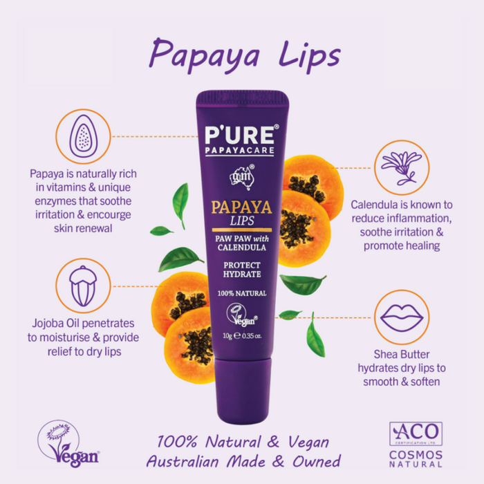 Pure Papayacare Papaya Lip Balm--Hello-Charlie