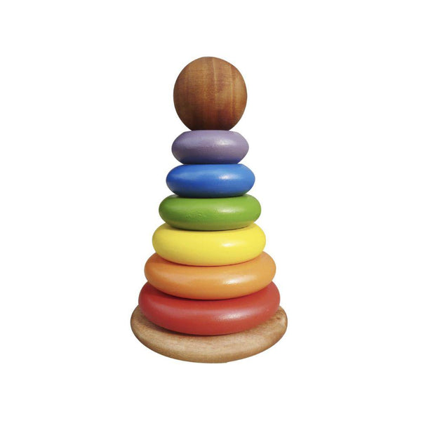 Qtoys Bouncing Wooden Stacking Rings-Hello-Charlie