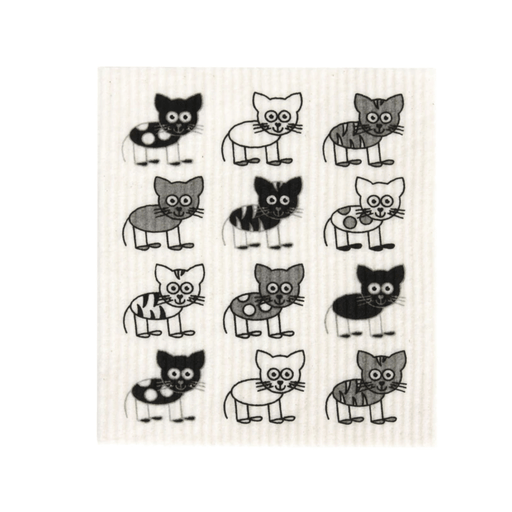 RetroKitchen Biodegradable Dish Cloth - Cat - Hello Charlie