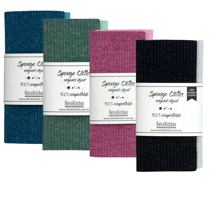 RetroKitchen Compostable Sponge Cloths--Hello-Charlie