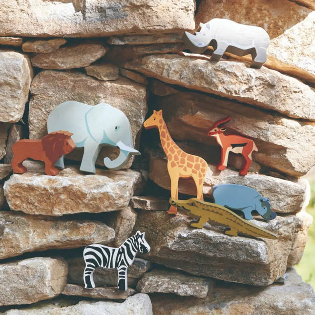 Tender Leaf Toys Wooden Safari Animal Set-Tender Leaf Toys-Hello Charlie