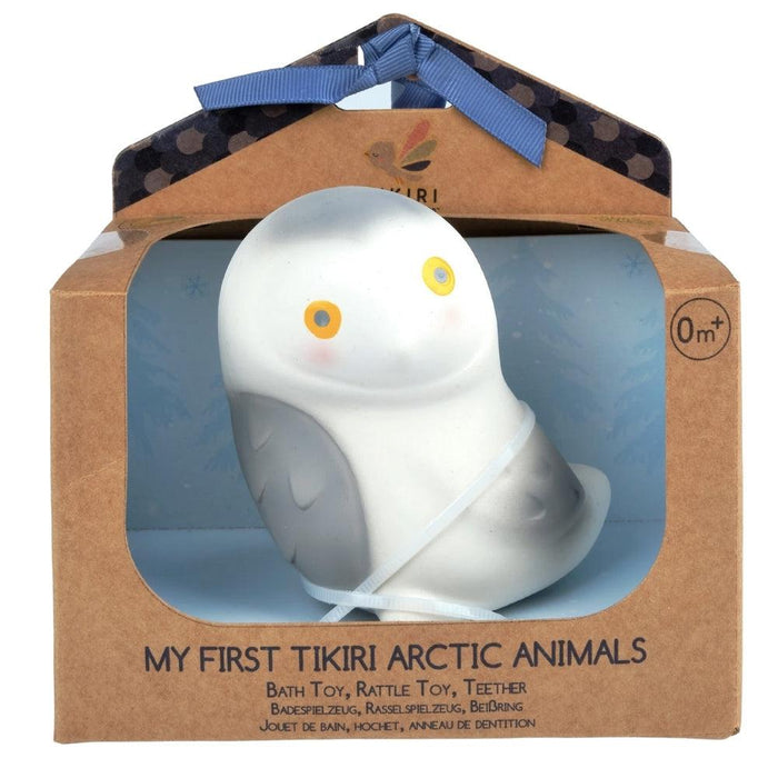 Tikiri Arctic Animals Rubber Teether - Snowy Owl - Hello Charlie