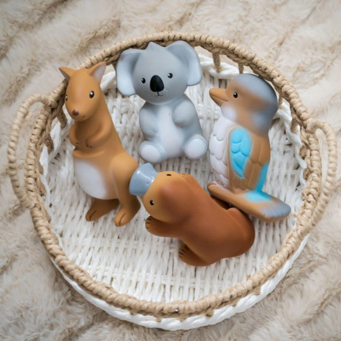 Tikiri My First Aussie Natural Rubber Teether & Rattle - Kangaroo - Hello Charlie