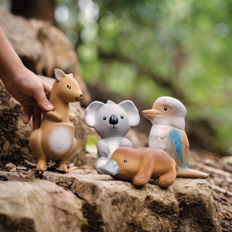 Tikiri My First Aussie Natural Rubber Teether & Rattle - Kookaburra-Tikiri-Hello Charlie