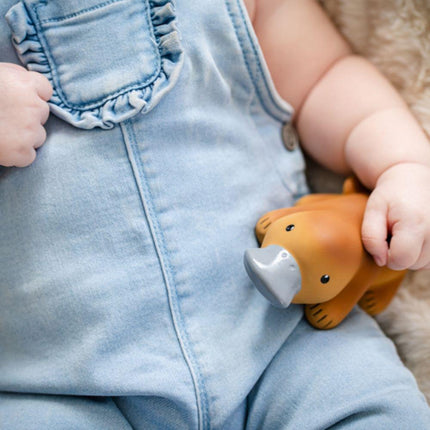 Tikiri My First Aussie Natural Rubber Teether & Rattle - Platypus-Tikiri-Hello Charlie