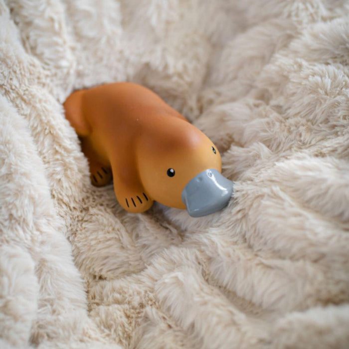 Tikiri My First Aussie Natural Rubber Teether & Rattle - Platypus - Hello Charlie