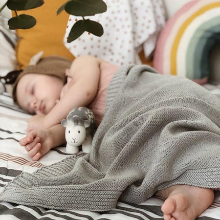 Tikiri My First Farm Natural Rubber Teether & Rattle - Sheep-Tikiri-Hello Charlie
