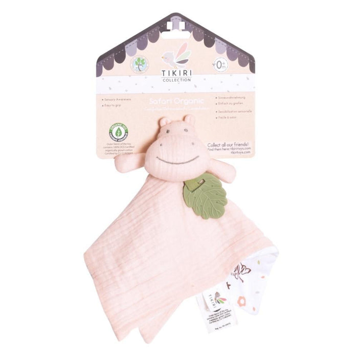 Tikiri Organic Baby Comforter & Teether - Hippo - Hello Charlie