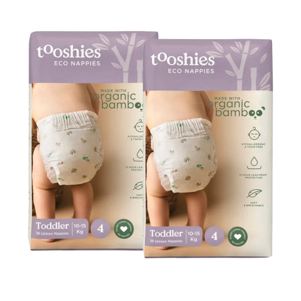 Tooshies Nappies with Organic Bamboo Toddler Size 4 - Bulk--Hello-Charlie