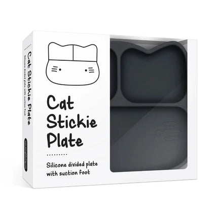 We Might Be Tiny Cat Stickie Plate - Charcoal-We Might Be Tiny-Hello Charlie