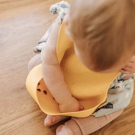 We Might Be Tiny Catchie Silicone Baby Bibs 2.0-We Might Be Tiny-Sage & Yellow-Hello Charlie