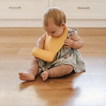 We Might Be Tiny Catchie Silicone Baby Bibs 2.0-We Might Be Tiny-Sage & Yellow-Hello Charlie