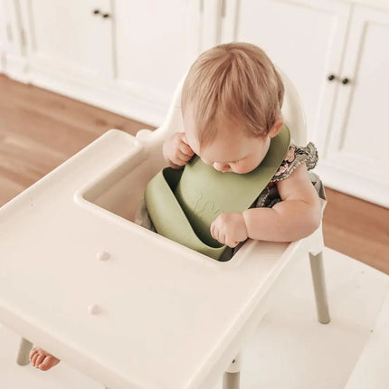 We Might Be Tiny Catchie Silicone Baby Bibs 2.0-We Might Be Tiny-Sage & Yellow-Hello Charlie