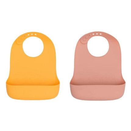 We Might Be Tiny Catchie Silicone Baby Bibs 2.0-We Might Be Tiny-Dark Peach & Mustard-Hello Charlie