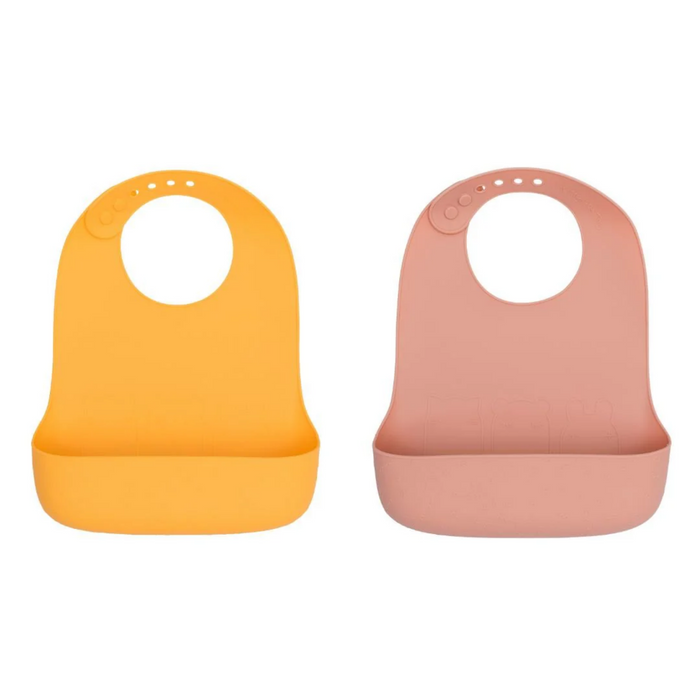 We Might Be Tiny Catchie Silicone Baby Bibs 2.0-Dark Peach & Mustard-Hello-Charlie