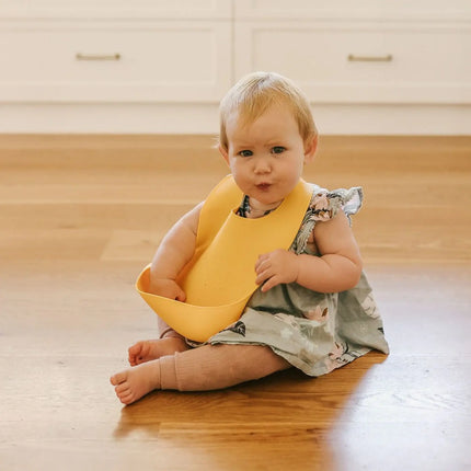 We Might Be Tiny Catchie Silicone Baby Bibs 2.0-We Might Be Tiny-Sage & Yellow-Hello Charlie
