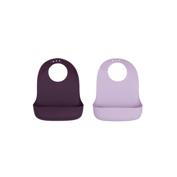 We Might Be Tiny Catchie Silicone Baby Bibs 2.0-Plum & Lilac-Hello-Charlie