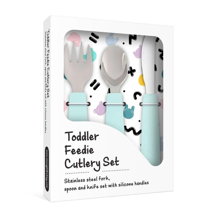 We Might Be Tiny Feedie Cutlery Set for Toddlers - Minty Green - Hello Charlie