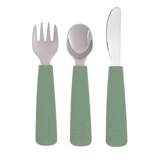 We Might Be Tiny Feedie Cutlery Set for Toddlers - Sage - Hello Charlie