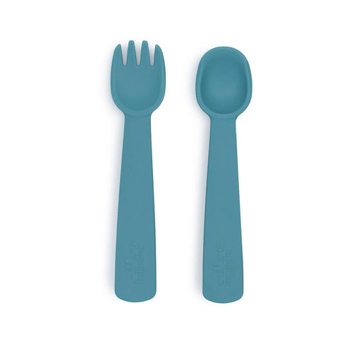 We Might Be Tiny Feedie Fork & Spoon Set - Blue Dusk - Hello Charlie