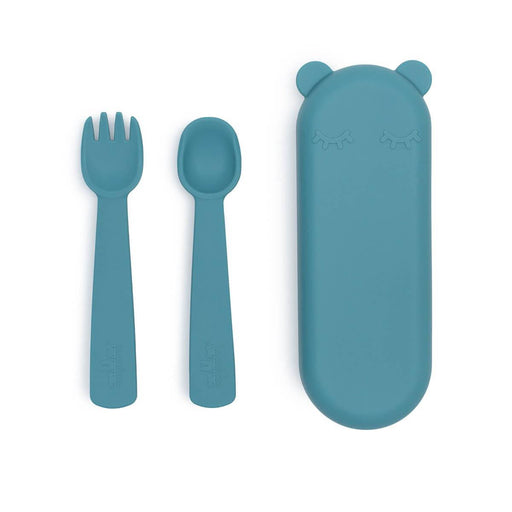 We Might Be Tiny Feedie Fork & Spoon Set - Blue Dusk - Hello Charlie