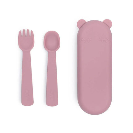 We Might Be Tiny Feedie Fork & Spoon Set - Dusty Rose-We Might Be Tiny-Hello Charlie