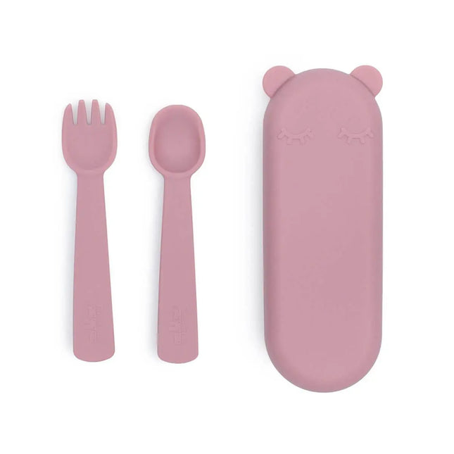 We Might Be Tiny Feedie Fork & Spoon Set - Dusty Rose-We Might Be Tiny-Hello Charlie