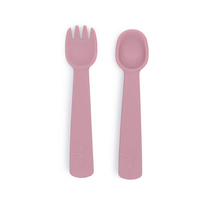We Might Be Tiny Feedie Fork & Spoon Set - Dusty Rose-We Might Be Tiny-Hello Charlie