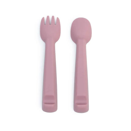 We Might Be Tiny Feedie Fork & Spoon Set - Dusty Rose-We Might Be Tiny-Hello Charlie