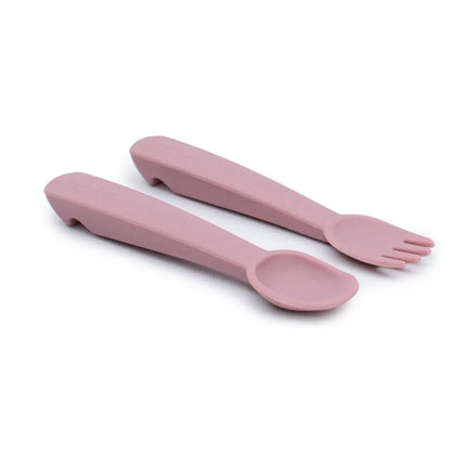 We Might Be Tiny Feedie Fork & Spoon Set - Dusty Rose-We Might Be Tiny-Hello Charlie