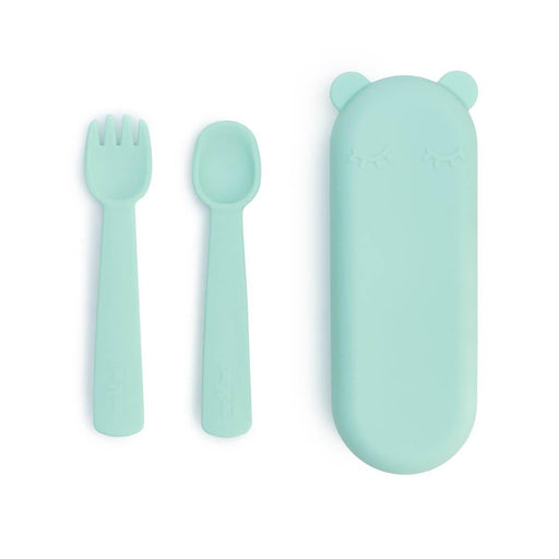 We Might Be Tiny Feedie Fork & Spoon Set - Mint - Hello Charlie