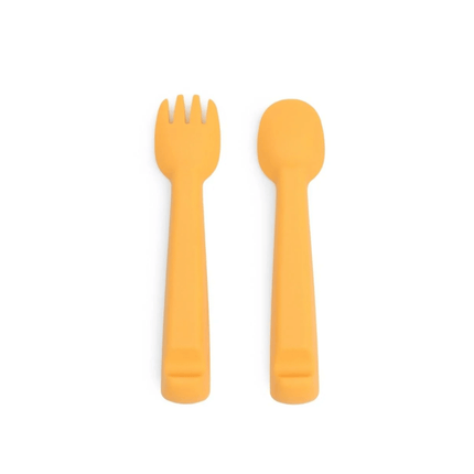 We Might Be Tiny Feedie Fork & Spoon Set - Mustard-We Might Be Tiny-Hello Charlie