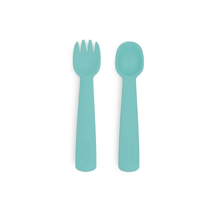 We Might Be Tiny Feedie Fork & Spoon Set - Pistachio-Hello-Charlie