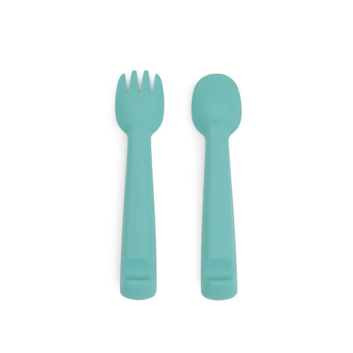 We Might Be Tiny Feedie Fork & Spoon Set - Pistachio - Hello Charlie