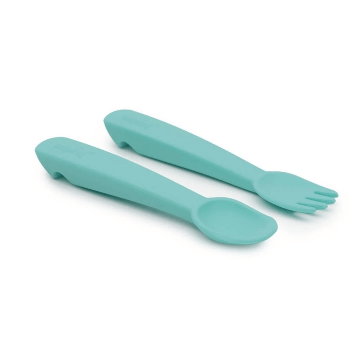 We Might Be Tiny Feedie Fork & Spoon Set - Pistachio - Hello Charlie