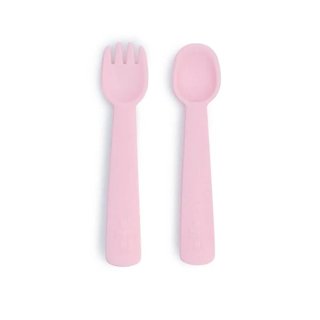 We Might Be Tiny Feedie Fork & Spoon Set - Powder Pink-We Might Be Tiny-Hello Charlie