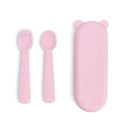 We Might Be Tiny Feedie Fork & Spoon Set - Powder Pink-We Might Be Tiny-Hello Charlie