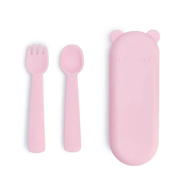 We Might Be Tiny Feedie Fork & Spoon Set - Powder Pink-We Might Be Tiny-Hello Charlie