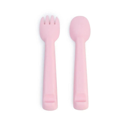 We Might Be Tiny Feedie Fork & Spoon Set - Powder Pink-We Might Be Tiny-Hello Charlie