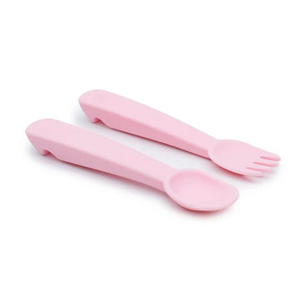 We Might Be Tiny Feedie Fork & Spoon Set - Powder Pink-We Might Be Tiny-Hello Charlie