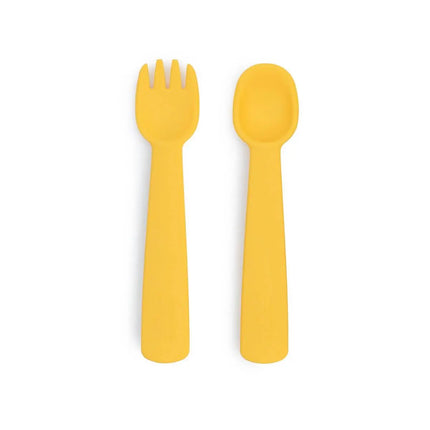 We Might Be Tiny Feedie Fork & Spoon Set - Yellow-We Might Be Tiny-Hello Charlie